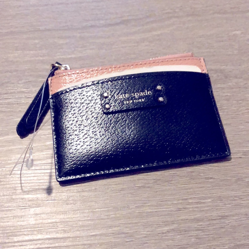 Kate Spade Jeanne Black and Pink Cardholder
